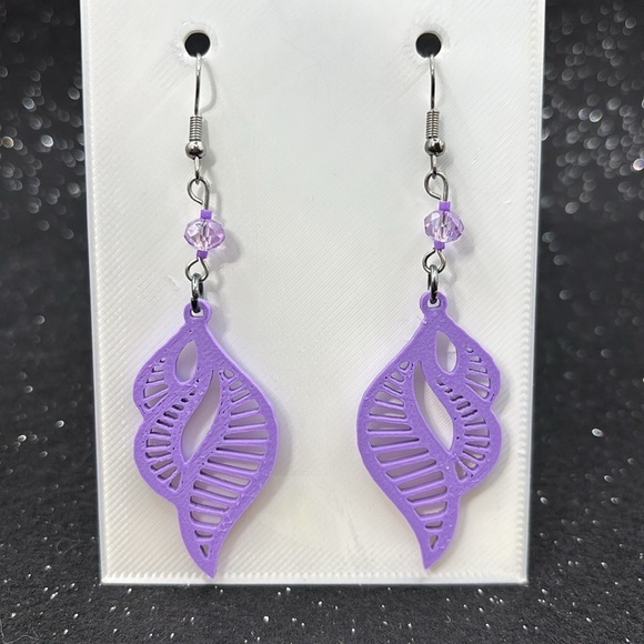 Purple Leaf Earrings - Picture 5 of 6